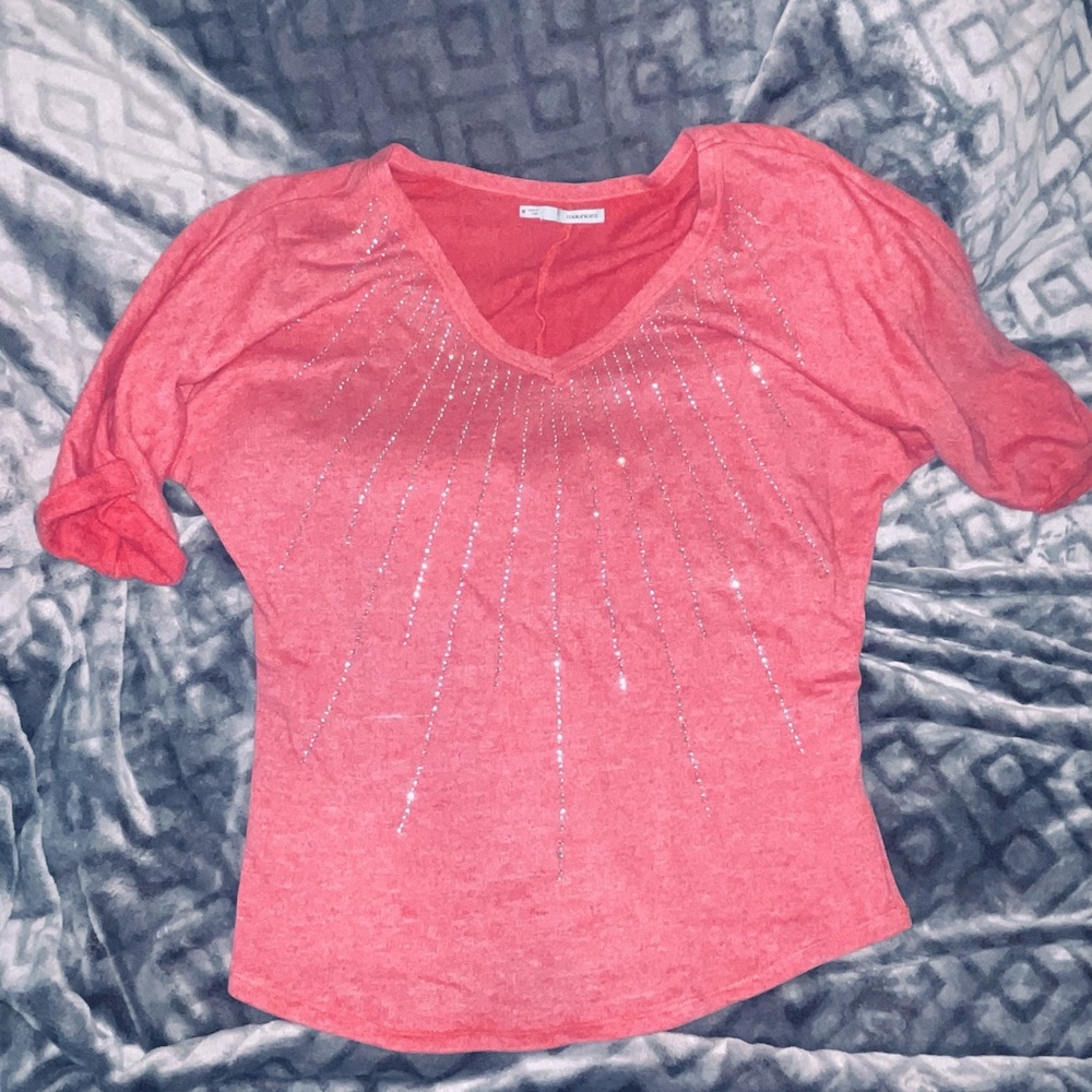Orange sequin top